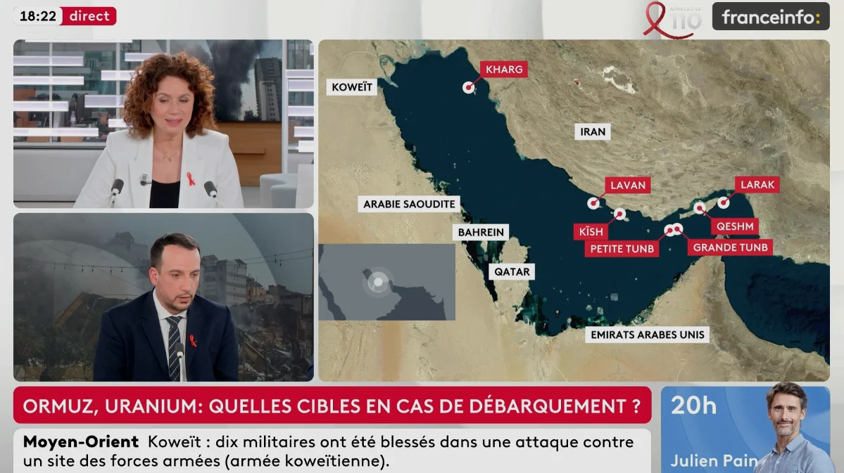 Map of the Persian Gulf, France Info